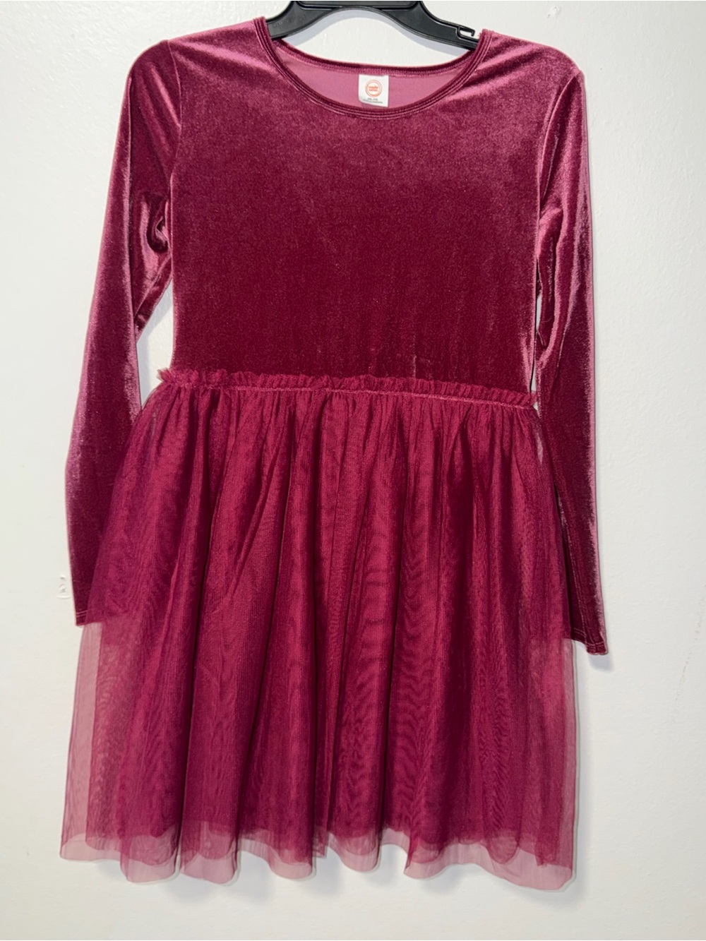 wonder nation Burgundy Velvet Dress Top